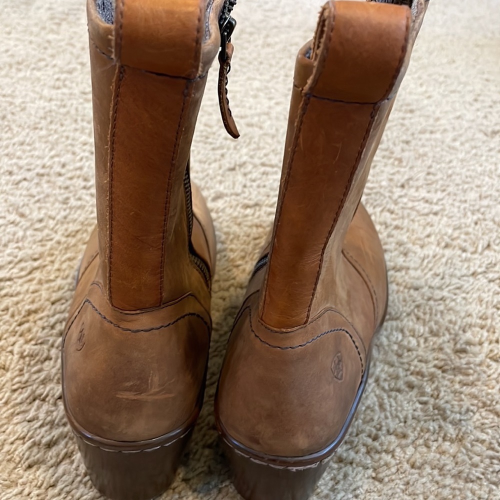 Women's Brown Leather Mid-Calf Heeled Boots 9.5 - Picture 7 of 8